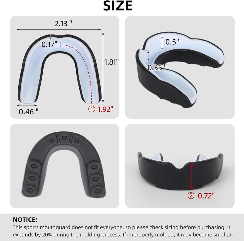 HIAARO 6 Pack Sports Mouthguard, Kids & Youth Mouth Guard with Case for Boxing, MMA, Hockey, Soccer, Basketball, Size M - Image 2